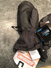 Gordini Stomp III Kids Junior Mittens XL Black Aquabloc Zipper Pouch NEW