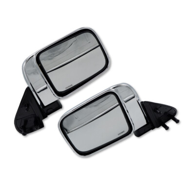 Lh+Rh Manual Side Mirror Chrome For Nissan D21 Big-M D22 1986 1997