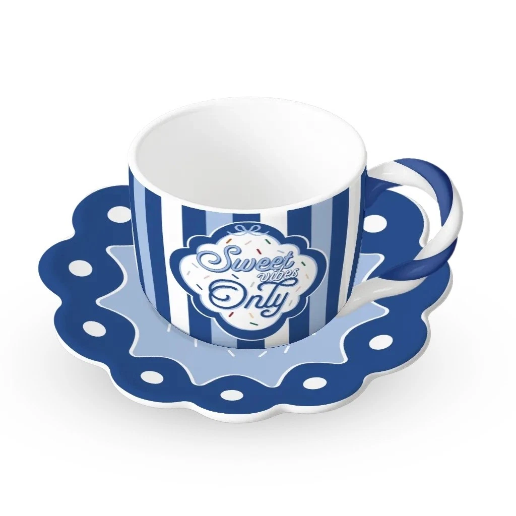 Bialetti Candyland Set 4 Espresso Tassen m. Untertassen Porzellan 80ml NCANDY003