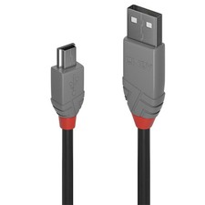 Lindy 5m USB 2.0 Type A to Mini-B Cable, Anthra Line - 36725