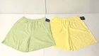 NEW Lot 2 Basic Editions Shorts Women's Large Elastic Waist Yellow Green Jersey