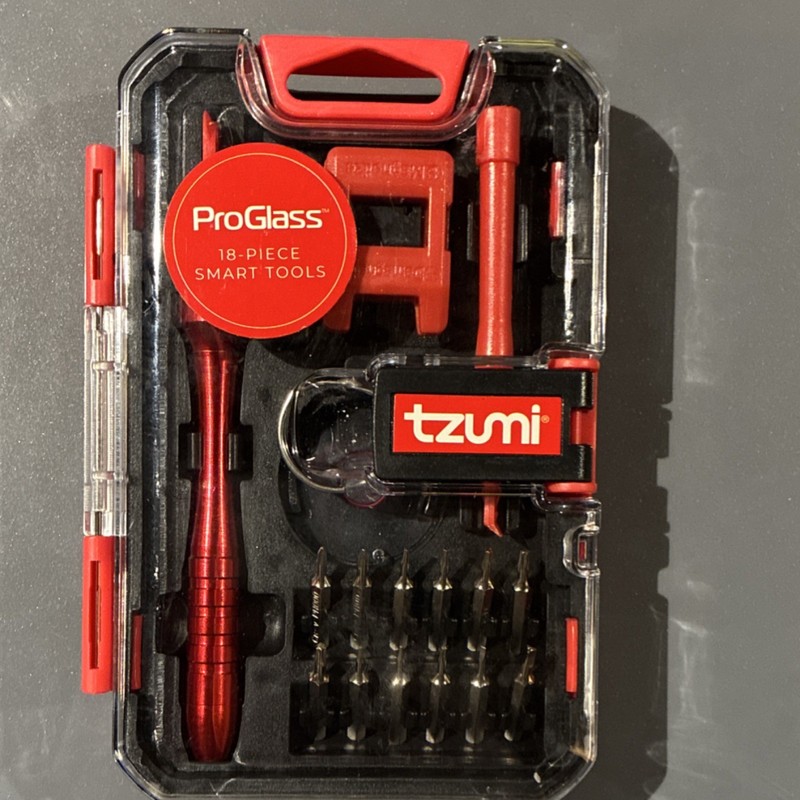 tzumi ProGlass 6205 18-Piece Precision Tool Set Mini Screwdriver Hard Case