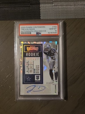 2020 Contenders Trevon Diggs RC Cracked Ice Auto Cowboys number match 