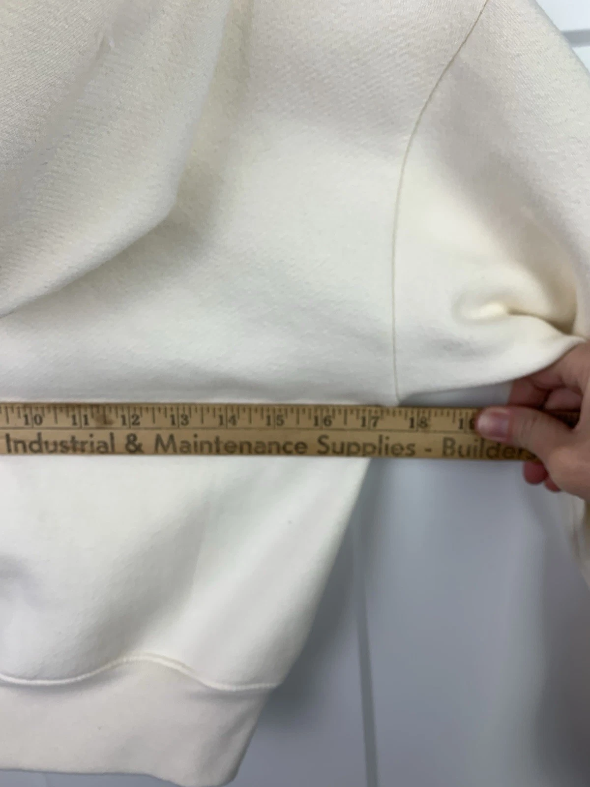 OFF WHITE Felpa con cappuccio ritagliata in pile J Crew XS Heritage avorio nuova con etichetta