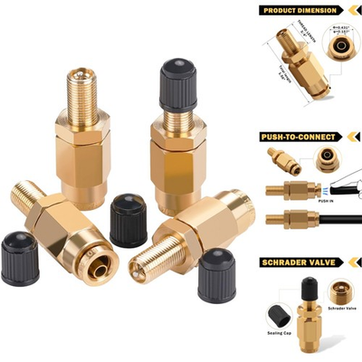 #ad 4 PCS Durable 1 4quot; Schrader Valves with Push to Connect for Air Line Tubing $17.95