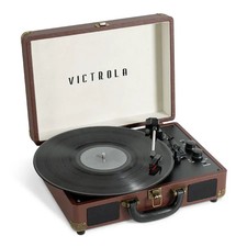 Victrola Bluetooth Suitcase Record Player 3 Speed VSC-550BT-DBR-SDF - Dark Brown