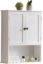 Bathroom Wall Cabinet Over Toilet Storage Medicine Cabinet w/2 Doors and Shelves