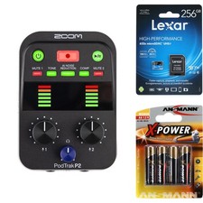 Zoom PodTrak P2 USB Mic Recorder with MicroSDXC Card and Batteries