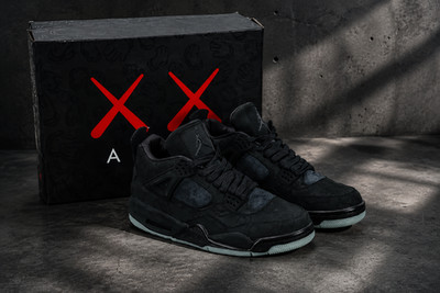 KAWS x Jordan 4 Retro  Black  930155-001 Men's Size US 7-12