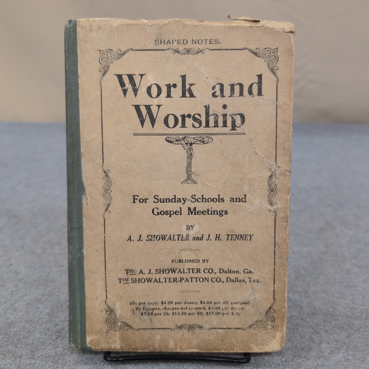 1886 Work and Worship Hymnal AJ Showalter JH Tenney Shaped Notes
