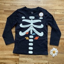 Glow In The Dark Halloween Skelton Shirt size 2t