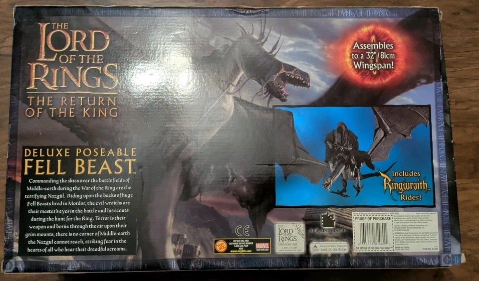 De lujo Fell Beast Ringwraith Rider Morgul Señor de los Anillos Toy Biz LOTR Nuevo Foto 4 de 4