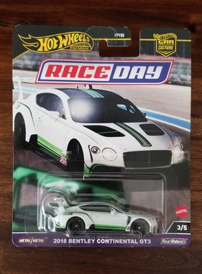 Hot Wheels - RACE DAY * 2018 - Bently * Continental * Premium - Real Rider Tires