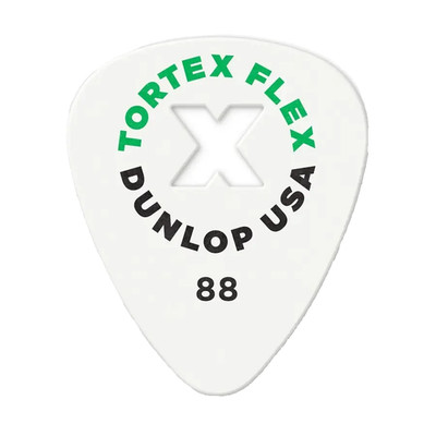 Jim Dunlop Tortex Flex Pick X 0.88mm White Grip Carved Guitar US