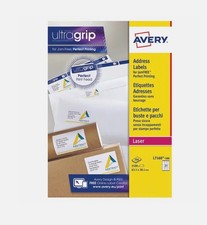 Avery Ultragrip Laser Address Labels 63.5x38.1mm -100 x 21 Per Sheet white 2100