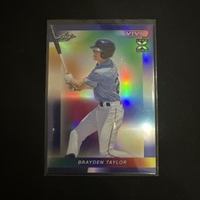 BRAYDEN TAYLOR 2023 Leaf Vivid #55 Prismatic Navy Blue XRC /7 Tampa Rays