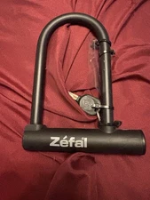 Zefal Black U Lock Bike Lock with Key heavy duty durable cycling Brand New