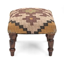 Handmade Jute Soft Ottomans Square Shape Stool for Sitting and Foot Rest with...