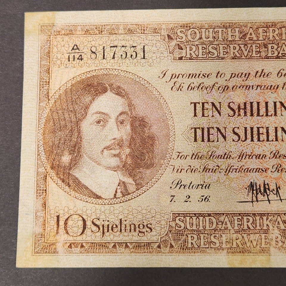 South Africa 10 SHILLINGS 1956 RARE BANKNOTE | eBay