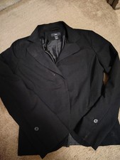 H M misses black lined blazer sz 10