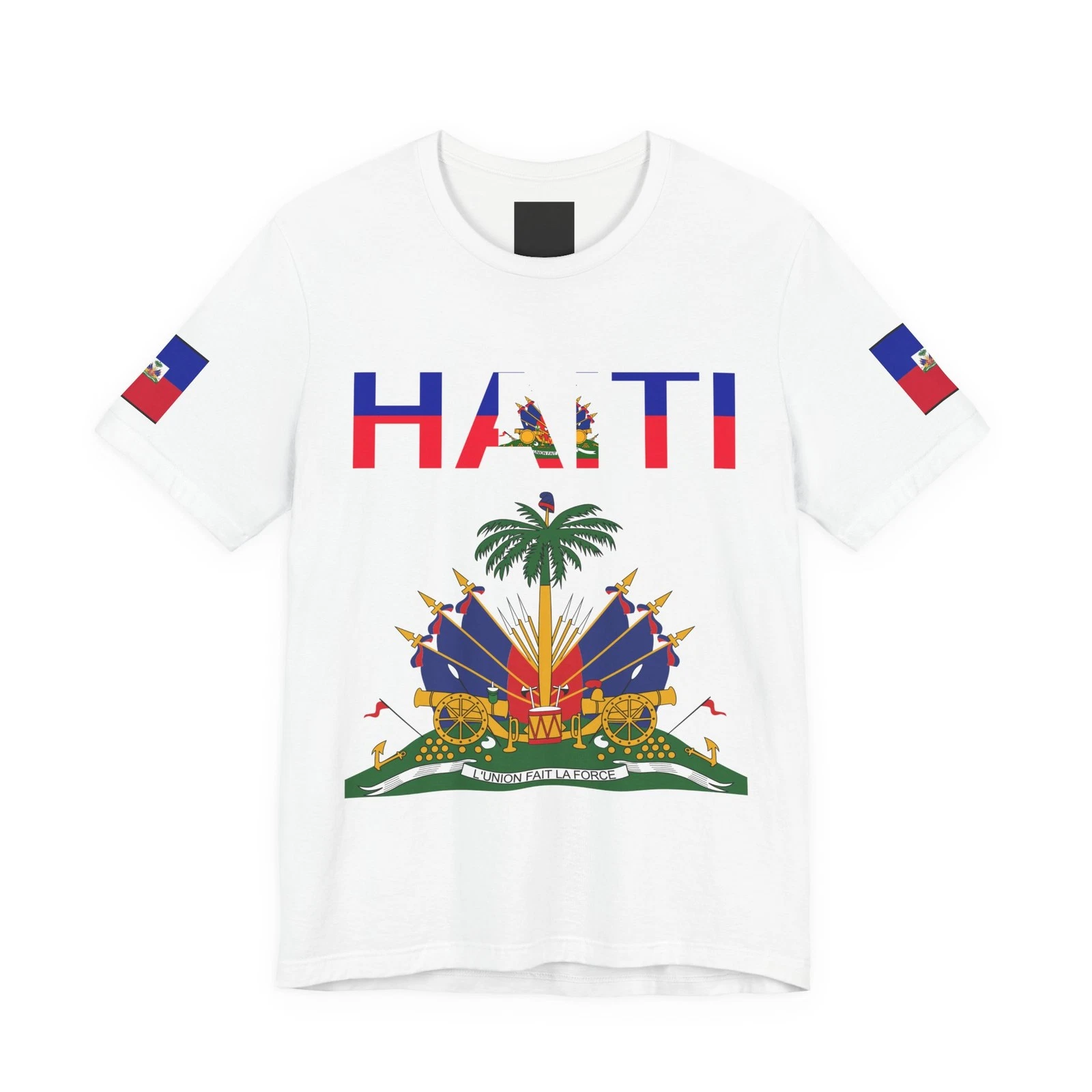 Haiti Coat of Arms Tee | Haitian Flag Sleeve T-Shirt