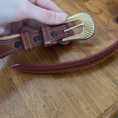 Vintage Red, Brown and Gold Leather Western Tony Lama Belt Vintage Red, Brown and Gold Tony Lama Belt | eBay main image 4