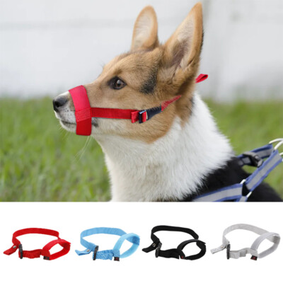 Adjustable Pet Dog Mask Mouth Muzzle Fabric Nylon Grooming