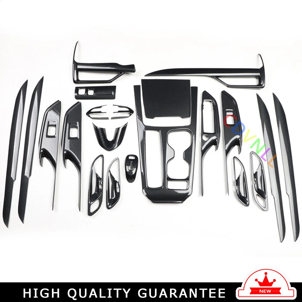Car Interior Decoration Full Set Trim For Cadillac XT4 18-23 Black Carbon Fiber