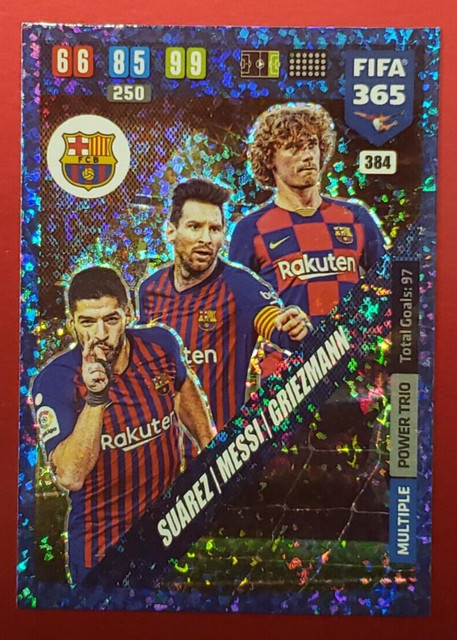 Lionel Messi/Suarez/Griezmann #384 Power Trio - Panini FIFA 365 2020 Card