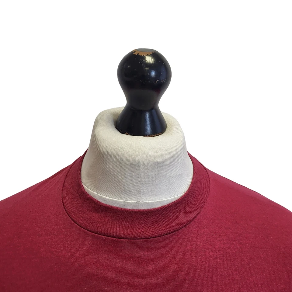 Vintage Single Stitch T-Shirt Varsity Richford 10 Burgundy Letterman M - image 2 of 4