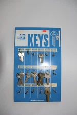 Vintage Ilco Unican Wall Hanging Key Display With Blank Motocycle Locksmith