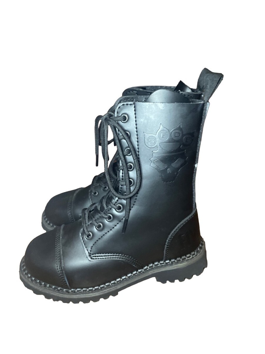 Damen Springerstiefel Weissen Schnrsenkeln Schnürung