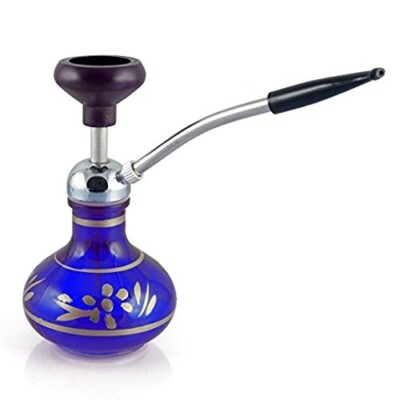 5 Inch Mini Hookah Glass With Tapered Mouth Piece Assorted Colors 1 PC