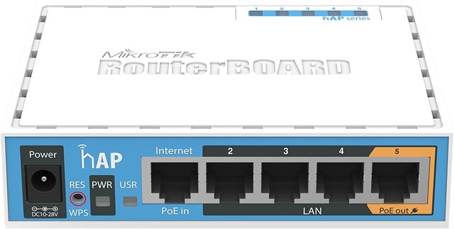 Mikrotik hAP Router Wireless Gigabit Access Point WiFi 2.4GHz MIMO PoE Bianco