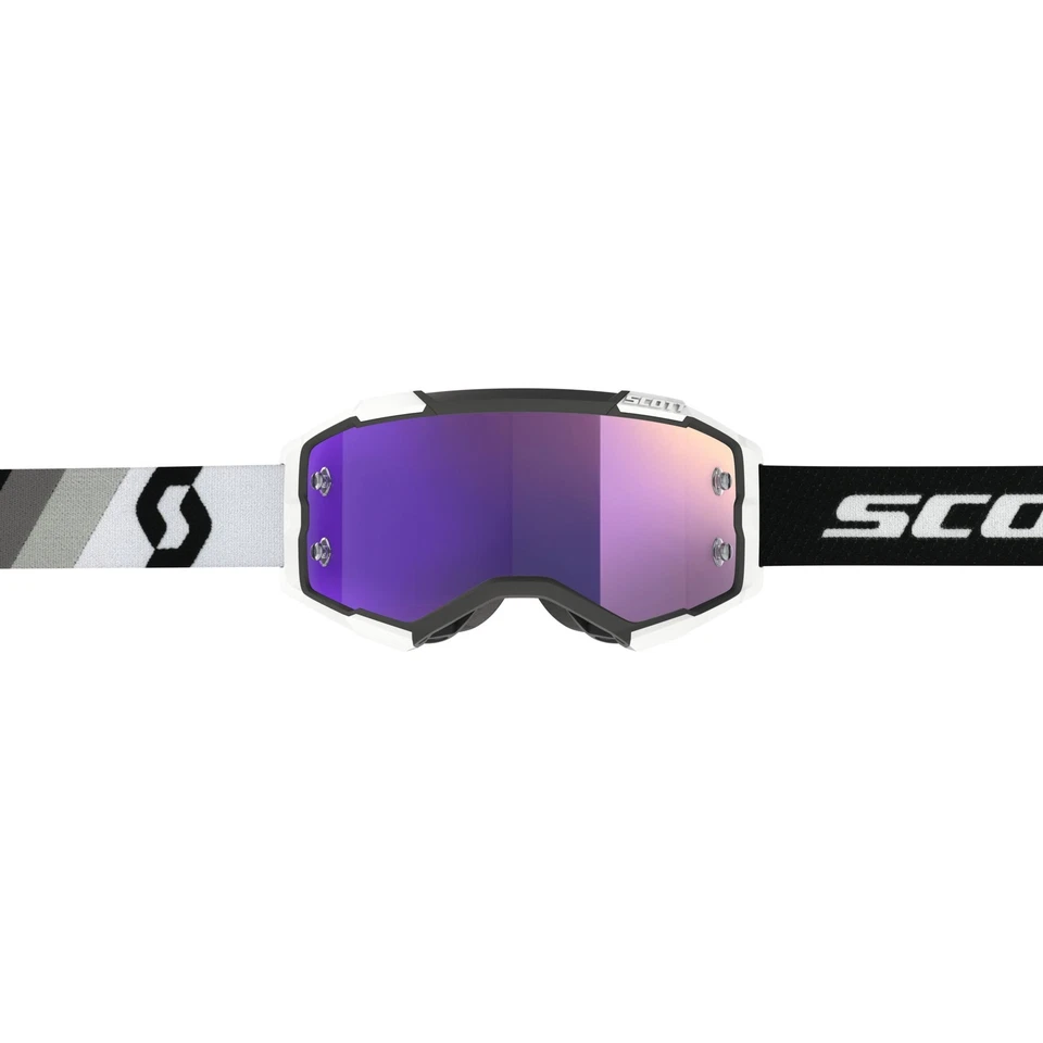 Máscara Mascarilla MX Cross Scott MX Goggle Fury Negro Blanco Púrpura Cromo - Imagen 2 de 4