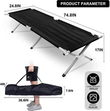 Portable Folding Cot Lightweight & Easy Setup for Camp Travel Outdoors