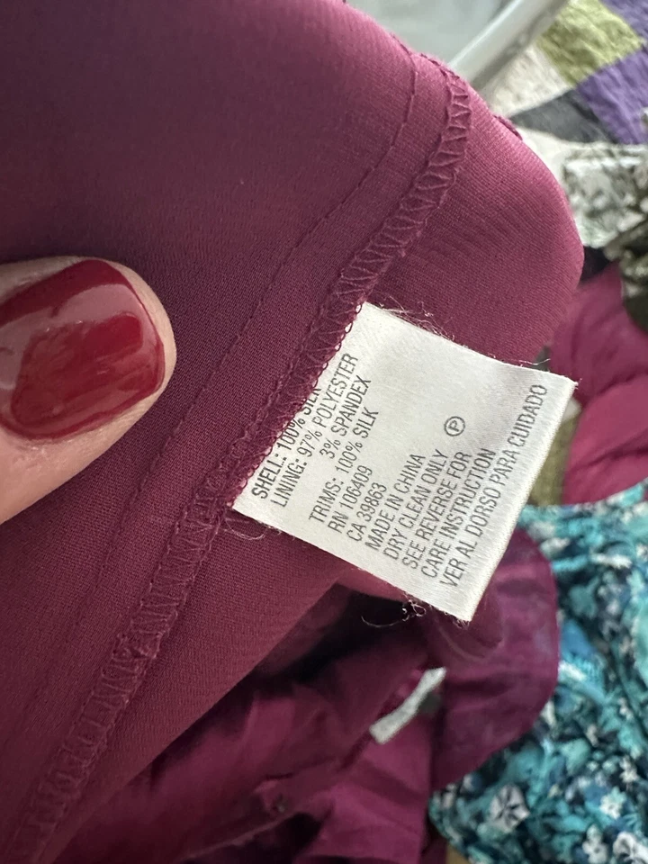 Vestido Antonio Melani Bayas de Seda Talla 6 Encaje y Gasa Ribete Foto 4 de 4