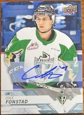 2018-19 Upper Deck CHL Autographs Cole Fonstad #36 Prince Albert Raiders