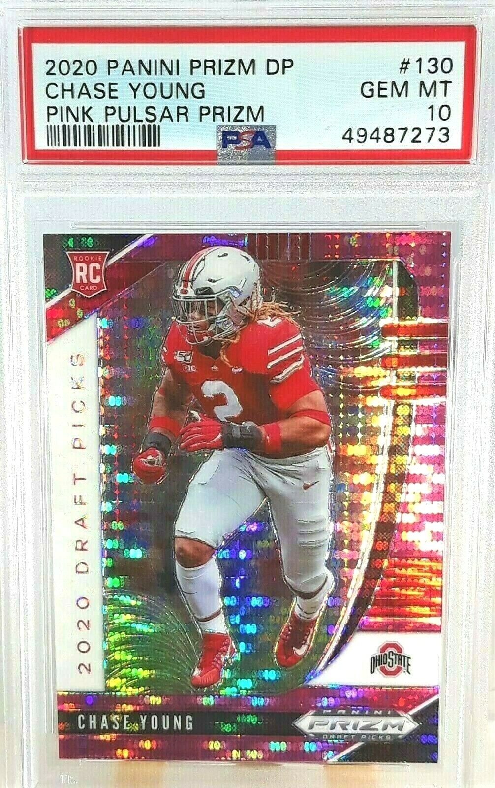 CHASE YOUNG ROOKIE 2020 PANINI PRIZM DP *PSA 10* PINK PULSAR PRIZM #130 ROY!!