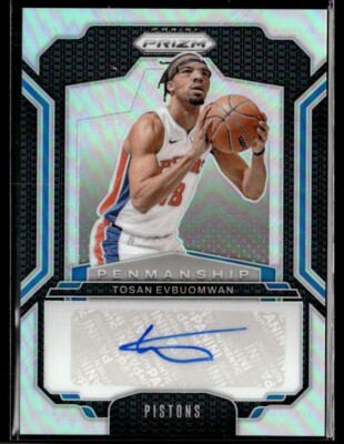 2024 Panini Prizm Tosan Evbuomwan Silver Prizm Penmanship Auto #PNM-TSN Pistons