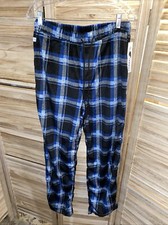 Jammies Men  s Size M Blue Plaid Pajama Pants Flannel Super Soft Drawstring NWT