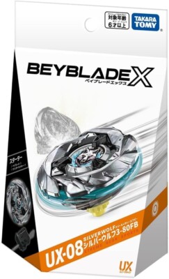 Takara tomy Beyblade X Launcher UX-08 Silver Wolf 3-80FB Starter Set Beycode New