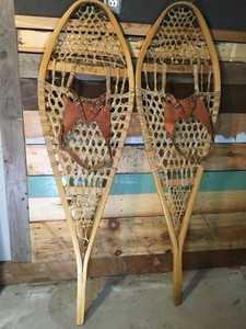 Vintage Snowshoes Gros Louis Size 14 X 48 Village Huron Quebec Ebay