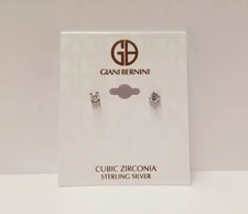 Giani Bernini 4mm Round CZ Sterling Silver Stud Earrings