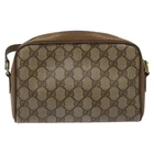 Sac à bandoulière GUCCI GG Supreme Web Sherry Line PVC beige 116 02 089 authentique ep7820