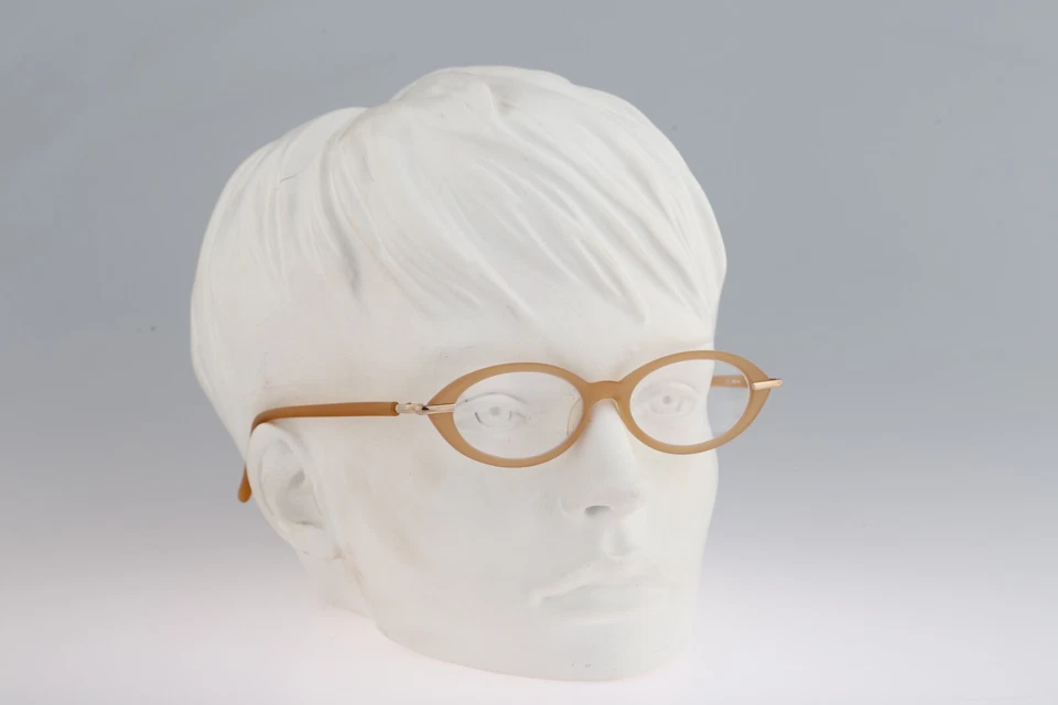 Óculos oval Yohji Yamamoto 51-7212 1, vintage anos 90 amarelo fosco pequeno novo em folha - Imagem 2 de 4