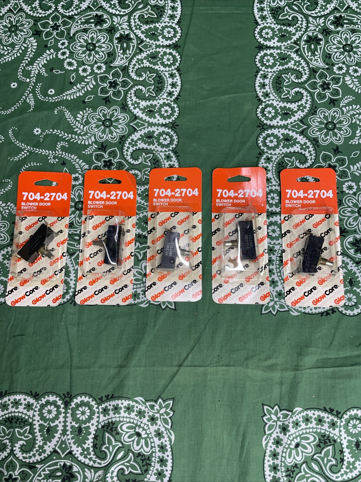 (5) NOS CHERRY CORP E13-09MA SWITCH E-13 - GlowCore Blower Door Switch 704-2704