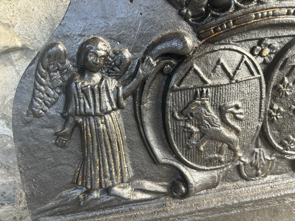 Plaque en fonte religieuse ancienne 30kg – Saint / scène sacrée – décor vintage - Photo 3/4