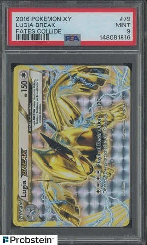 2016 POKEMON XY FATES COLLIDE #79 LUGIA BREAK FATES COLLIDE PSA 9