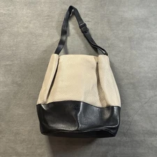 Dagne Dover Ava Bucket Bone Onyx Snap Divided Compartment Leather Shoulder Bag